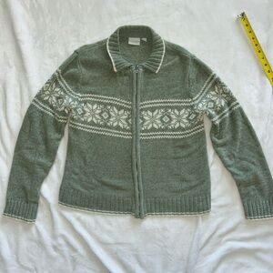 Sonoma Olive and Cream Women's Cardigan